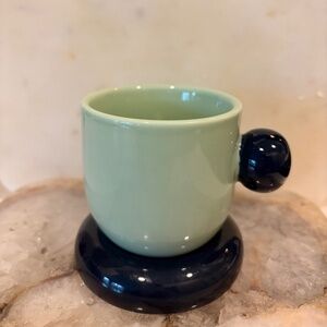 Anthropologie Rika Espresso Cup - Mint/Navy